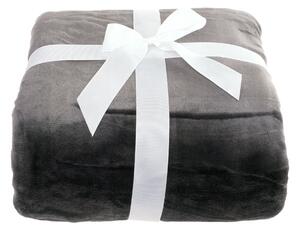 KONDELA Pătură moale cu două feţe, gri-maro / alb, 150x200cm, ABELE