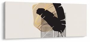 Tablou - Abstracție cu frunze tropicale N⁰4 (120x50 cm)