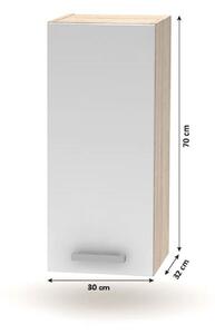 KONDELA Cabinet superior, alb/stejar sonoma, NOVA PLUS NOPL-002-OH