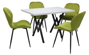 Set masă fixă Arta Alba cu 4 scaune Opal Olive