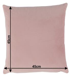 KONDELA Pernă, material textil de catifea roz pudră, 45x45, ALITA TIPUL 2