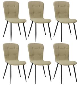 Set 6 Scaun Piele Ecologică Luca Crem