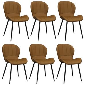 Set 6 Scaune Piele Ecologică Topaz Maro Deschis