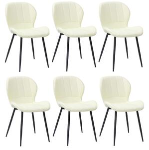 Set 6 Scaune Piele Ecologică Topaz Crem