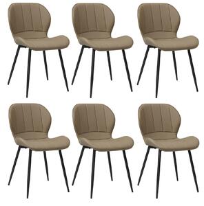 Set 6 Scaune Piele Ecologică Topaz Capucino