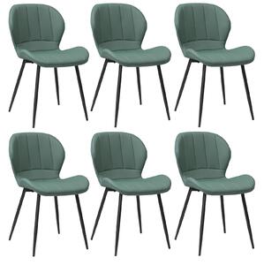 Set 6 Scaune Piele Ecologică Topaz Verde Fistic