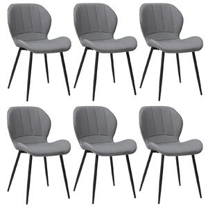 Set 6 Scaune Piele Ecologică Topaz Gri