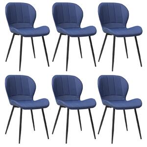 Set 6 Scaune Piele Ecologică Topaz Albastru