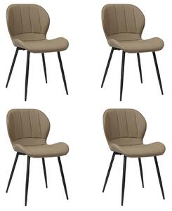 Set 4 Scaune Piele Ecologică Topaz Capucino