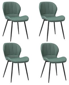 Set 4 Scaune Piele Ecologică Topaz Verde Fistic
