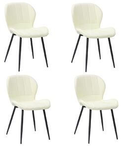 Set 4 Scaune Piele Ecologică Topaz Crem