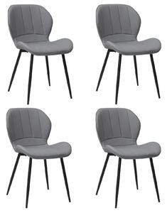 Set 4 Scaune Piele Ecologică Topaz Gri