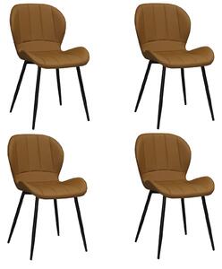 Set 4 Scaune Piele Ecologică Topaz Maro Deschis