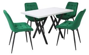 Set masă fixă Arta cu 4 scaune Onix Verde