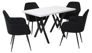 Set masă fixă Arta cu 4 scaune Coral Negru