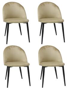 Set 4 Scaune Bella Crem Picior Negru
