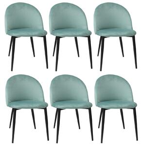 Set 6 Scaune Bella Verde Aqua Picior Negru