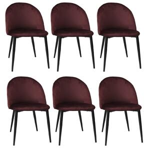 Set 6 Scaune Bella Bordo Picior Negru