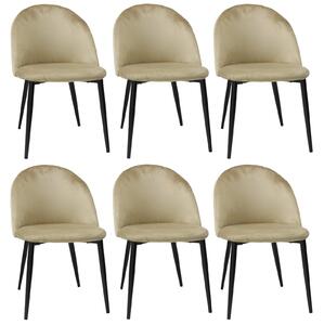 Set 6 Scaune Bella Crem Picior Negru