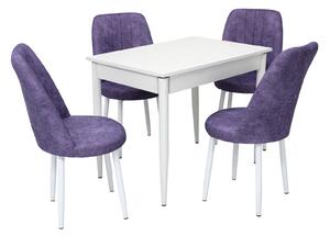 Set masă fixă Deco Albă cu 4 scaune Cronos Mov