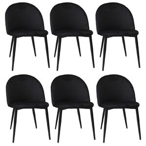 Set 6 Scaune Bella Negru Picior Negru