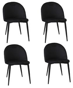Set 4 Scaune Bella Negru Picior Negru