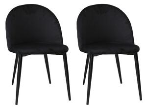 Set 2 Scaune Bella Negru Picior Negru