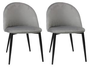Set 2 Scaune Bella Gri Picior Negru