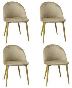Set 4 Scaune Bella Crem Picior Maro