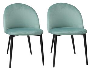 Set 2 Scaune Bella Verde Aqua Picior Negru