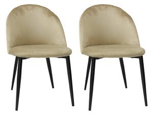 Set 2 Scaune Bella Crem Picior Negru