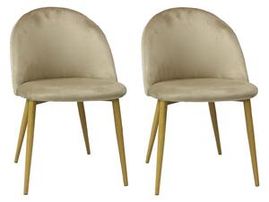Set 2 Scaune Bella Crem Picior Maro
