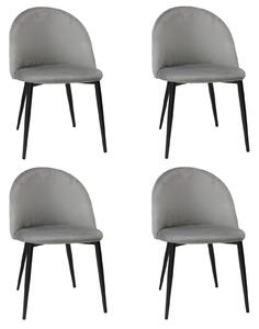 Set 4 Scaune Bella Gri Picior Negru