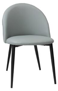 Scaun Piele Ecologică Bella Gri Picior Negru