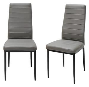 Set 2 Scaune Piele Ecologică Oscar Gri