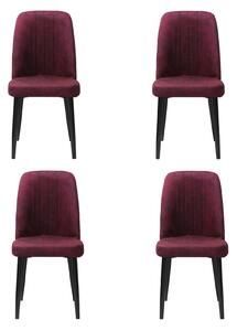 Set 4 Scaune Artemis Bordo Picior Negru
