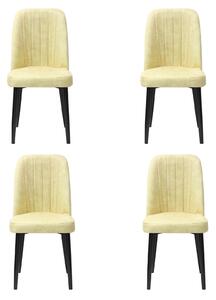 Set 4 Scaune Artemis Crem Picior Negru