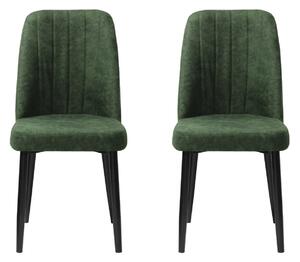 Set 2 Scaune Artemis Verde Picior Negru
