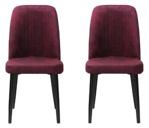 Set 2 Scaune Artemis Bordo Picior Negru