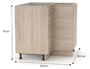 KONDELA Cabinet inferior de colţ, stejar sonoma, NOVA PLUS NOPL-061-RS