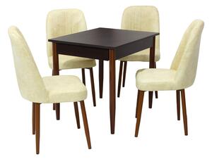 Set masă fixă Deco Wenge cu 4 scaune Artemis Crem