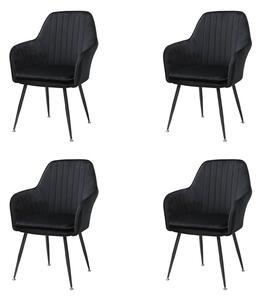 Set 4 Scaune Coral Negru