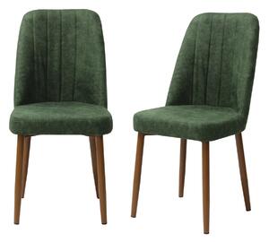 Set 2 Scaune Artemis Verde Picior Maro