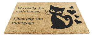 Covoraș de intrare din fibre de nucă de cocos 40x60 cm It's Really the Cats House – Artsy Doormats