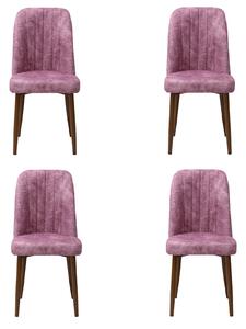 Set 4 Scaune Artemis Roz Picior Maro
