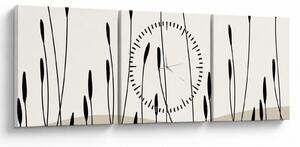 Tablou - Pajiște grafică N⁰3 (cu ceas) (90x30 cm)