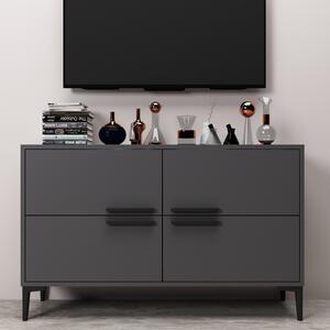 Comoda TV Ctn - Anthracite, Gri, 75x30x120 cm