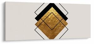 Tablou - Abstracție de aur și alb N⁰1 (120x50 cm)
