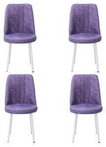 Set 4 Scaune Cronos Mov Picior Alb
