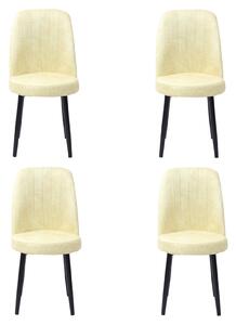 Set 4 Scaune Cronos Crem Picior Negru